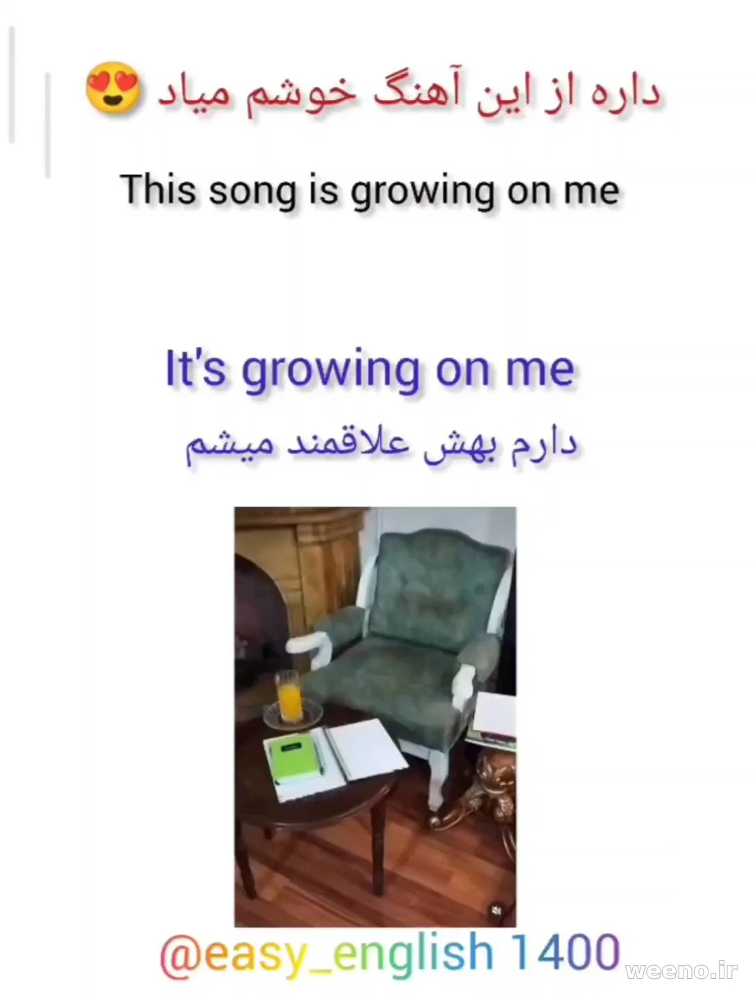 معنی اصطلاح grow on me در انگلیسی چیست؟ وقتی میگوییم This song is growing on me یعنی «کمکم دارم از…
